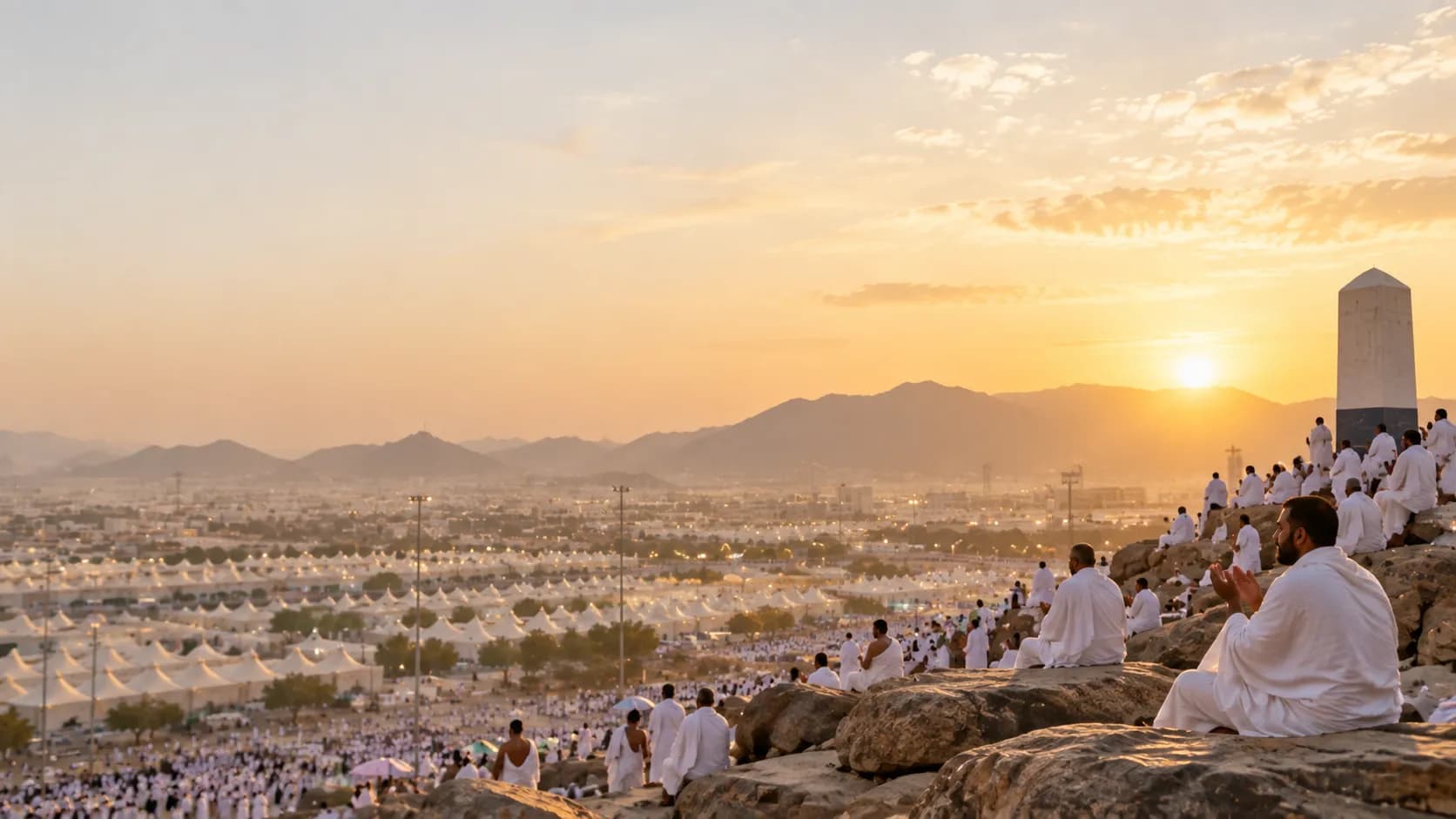 Pilgrims at Mina during Hajj